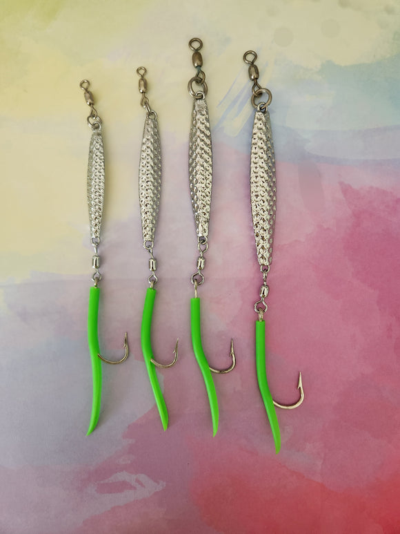 Diamond jig, hammered chrome, extra small – North Atlantic Jigs & Tackle