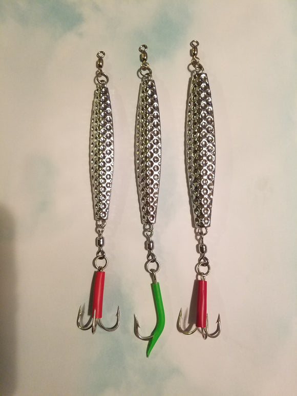 diamond king fishing lures Diamond Jig, Hammered chrome, medium – North Atlantic Jigs & Tackle